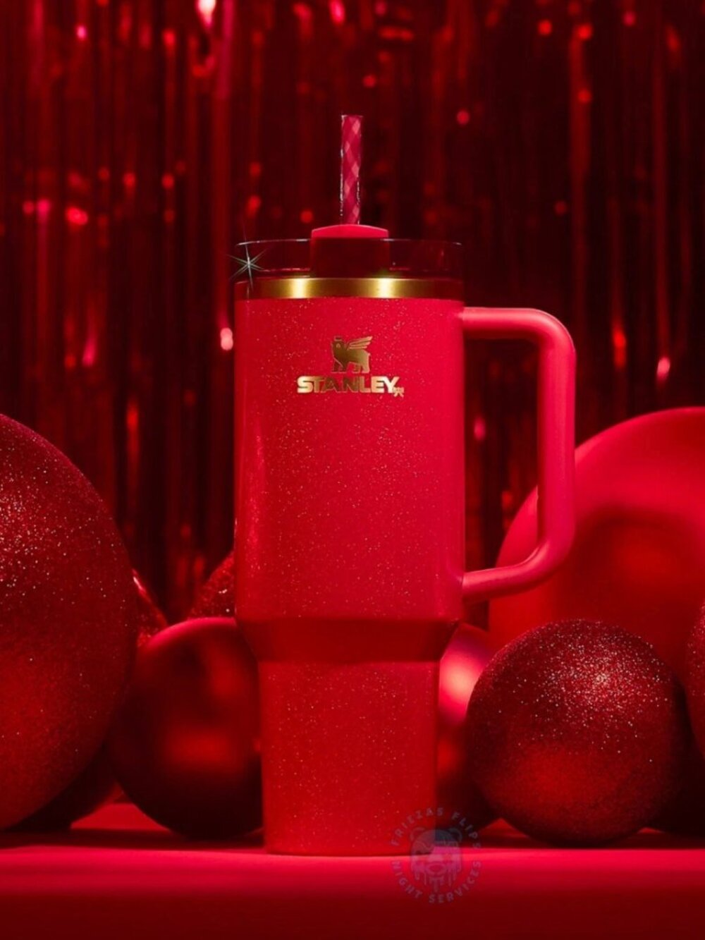 Stanley Scarlet Tinsel 40oz new Limited Edition Holiday Tumbler NIB